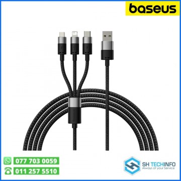 Baseus StarSpeed 1-for-3 Fast Charging Data Cable USB to M+L+C 3.5A 1.2m Black – CAXS000001