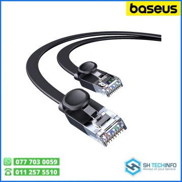 Baseus CAT 6 – 1m High Speed Six Types of RJ45 Gigabit Network Cable (Flat Cable) Black – PCWL-B01
